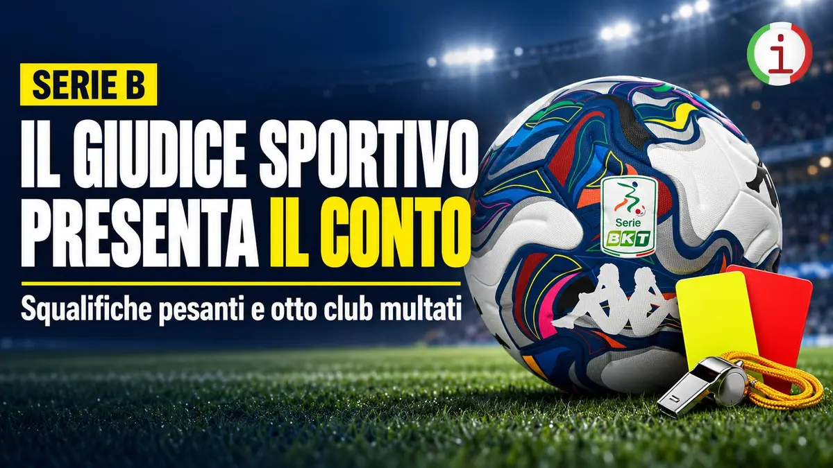 Serie B il Giudice Sportivo presenta il conto squalifiche pesanti e otto club multati