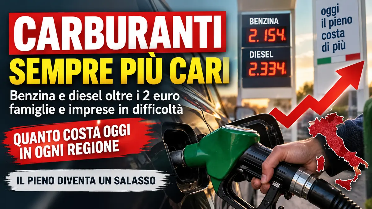 Carburanti, benzina e diesel sempre più cari: il pieno diventa un salasso