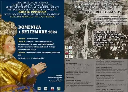 Bovalino:  Festa Patronale in onore di Maria SS. Immacolata. Stasera importante convegno a 430 anni dal “miracolo”