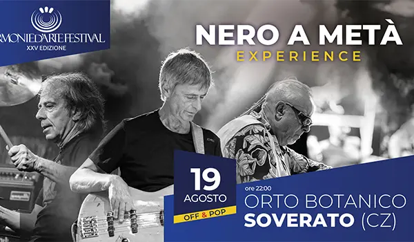 “Nero a Metà Experience”: armonie d’arte festival celebra il ricordo di pino Daniele con i suoi storici musicisti, martedì 19 agosto a Soverato.