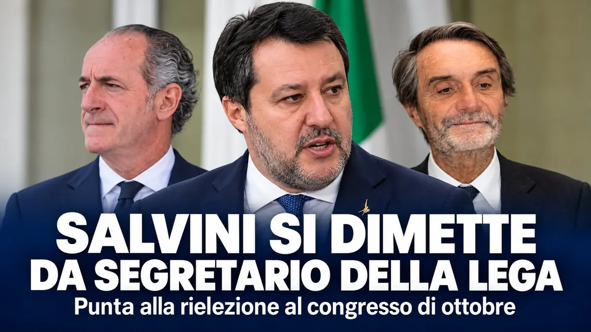 Salvini si dimette da segretario della Lega e punta alla rielezione al congresso di ottobre