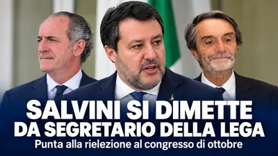 Salvini si dimette da segretario della Lega e punta alla rielezione al congresso di ottobre