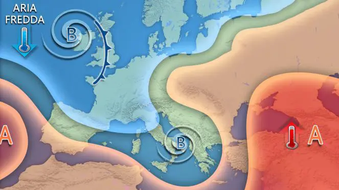 Maltempo in Italia: nuovi vortici sul Mediterraneo con piogge e temporali fino a venerdì