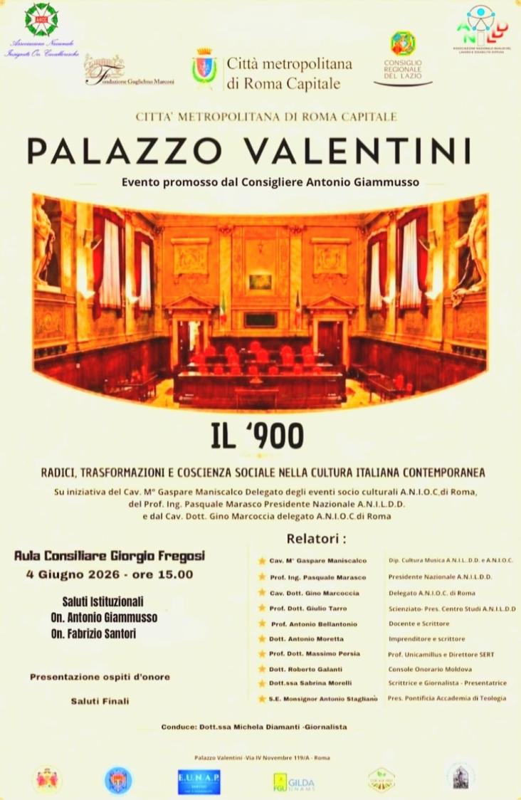 Convegno sul 900 a Palazzo Valentini di ANIOC e ANILDD premiata la scrittrice istituzionale Melinda Miceli 