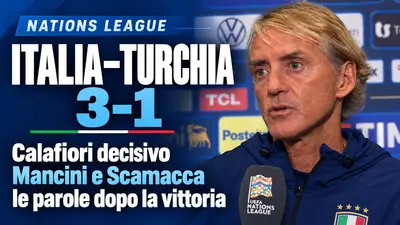 Italia Turchia 3-1 Calafiori e Pio Esposito decisivi Mancini e Scamacca promuovono gli Azzurri
