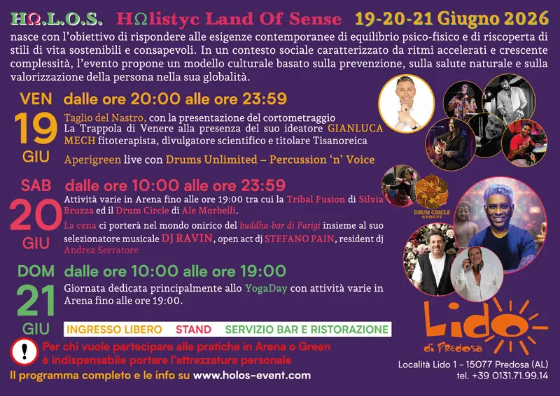 HΩ.L.O.S. – Holistic Land Of Sense Festival del Benessere - 19–21 giugno - Lido di Predosa (AL)