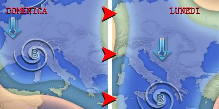 Meteo Italia: allerta maltempo nel weekend con piogge intense, vento forte e neve fino a bassa quota