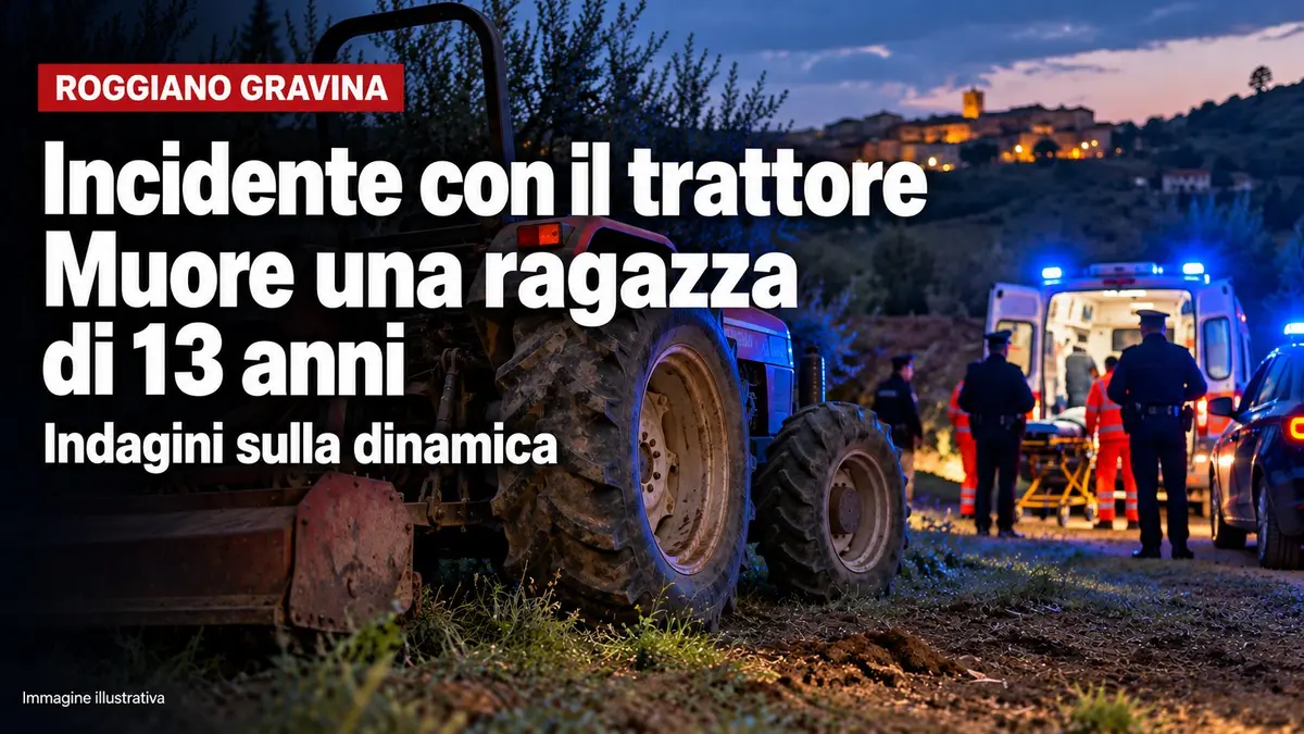 Roggiano Gravina, tredicenne muore in un incidente con il trattore guidato dal padre