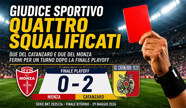 Giudice sportivo Serie BKT, quattro squalificati dopo Monza Catanzaro