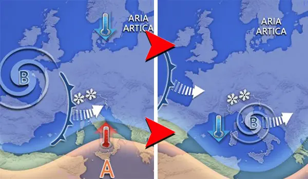 Meteo Italia: settimana dominata dalle perturbazioni atlantiche, piogge diffuse e neve abbondante sulle Alpi