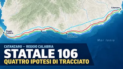 Statale 106 tra Catanzaro e Reggio, quattro tracciati per il nuovo collegamento