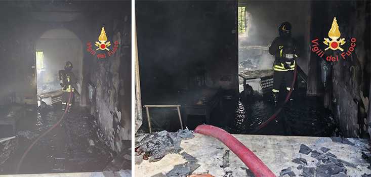 Incendio in abitazione nel Comune di Amaroni: intervento dei Vvf di Catanzaro