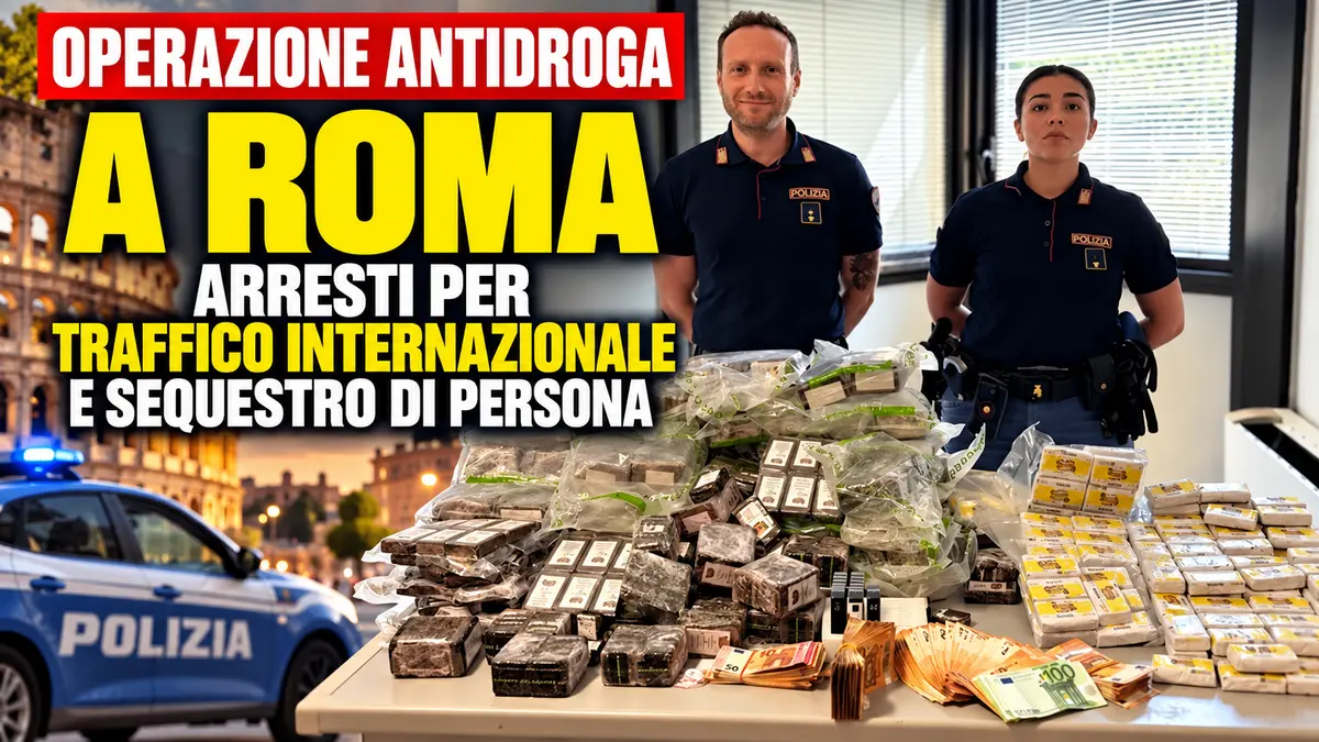 Operazione antidroga a Roma: arresti per traffico internazionale e sequestro di persona