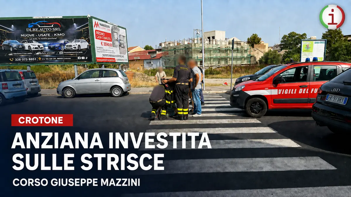Crotone, anziana investita sulle strisce in Corso Giuseppe Mazzini