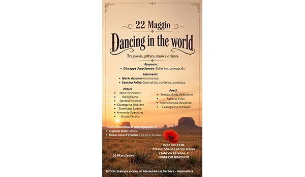 “Dancing in the world”: arte, parole, musica e danza allo Spazio Lab Eventi di Palermo