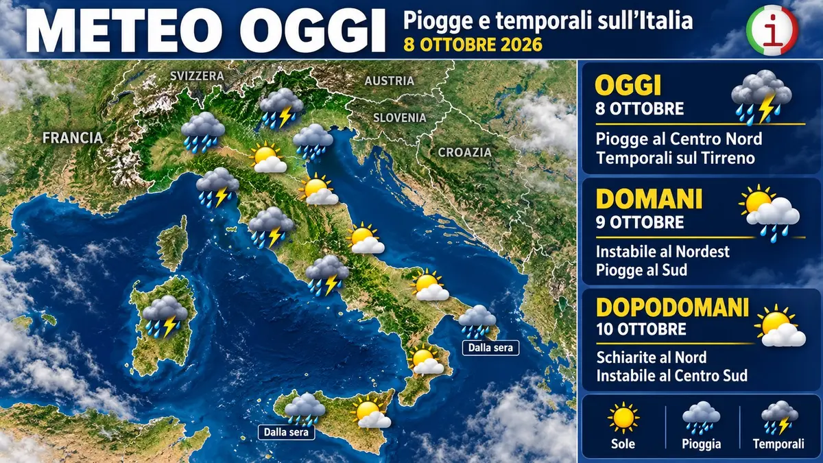 Meteo Italia tra piogge e temporali fino a sabato domenica possibile svolta