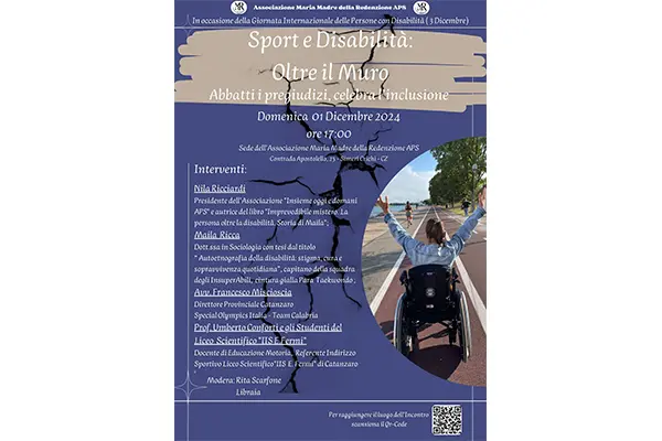 Associazione di Promozione Sociale "Maria Madre della Redenzione": "Sport e Disabilità: Oltre il Muro Abbatti i pregiudizi, celebra l'inclusione”