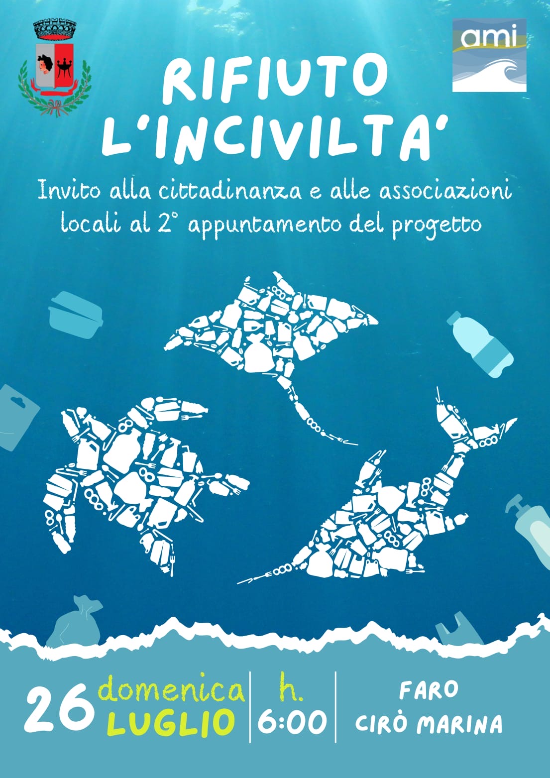 Ambiente Mare Italia aderisce alla campagna “Rifiuto l’inciviltà” promossa da Cirò Marina