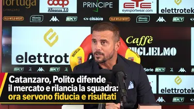 Catanzaro calcio, Polito difende il mercato e rilancia la squadra: ora servono fiducia e risultati. Video