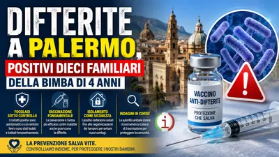 Difterite a Palermo, positivi dieci familiari della bimba di 4 anni