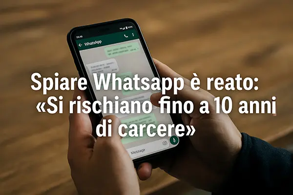  Spiare WhatsApp è reato: ora si rischiano fino a 10 anni di carcere