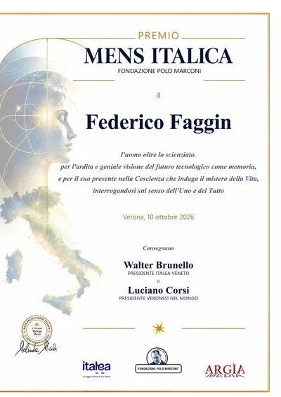 A Federico Faggin il Premio Mens Italica. Nuovo Presidente Melinda Miceli
