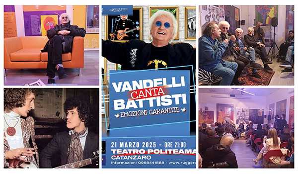 Maurizio Vandelli a Catanzaro: folla per il libro e Stasera il concerto dedicato a lucio Battisti al Teatro Politeama Di Catanzaro, premiato da Gerardo Sacco