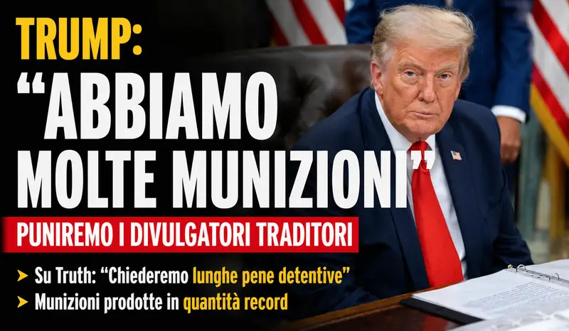 Trump attacca i divulgatori di notizie riservate: "Abbiamo munizioni in abbondanza