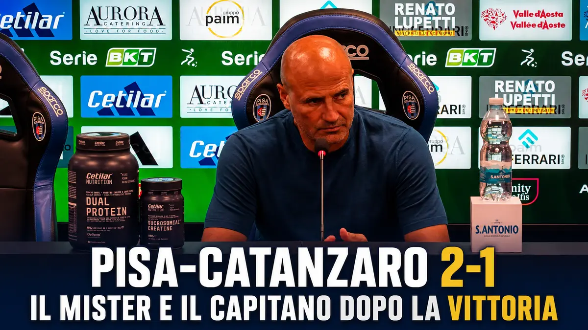 Pisa-Catanzaro 2-1, il tecnico nerazzurro esalta la squadra: «Vittoria importante, dobbiamo diventare più cinici» Video