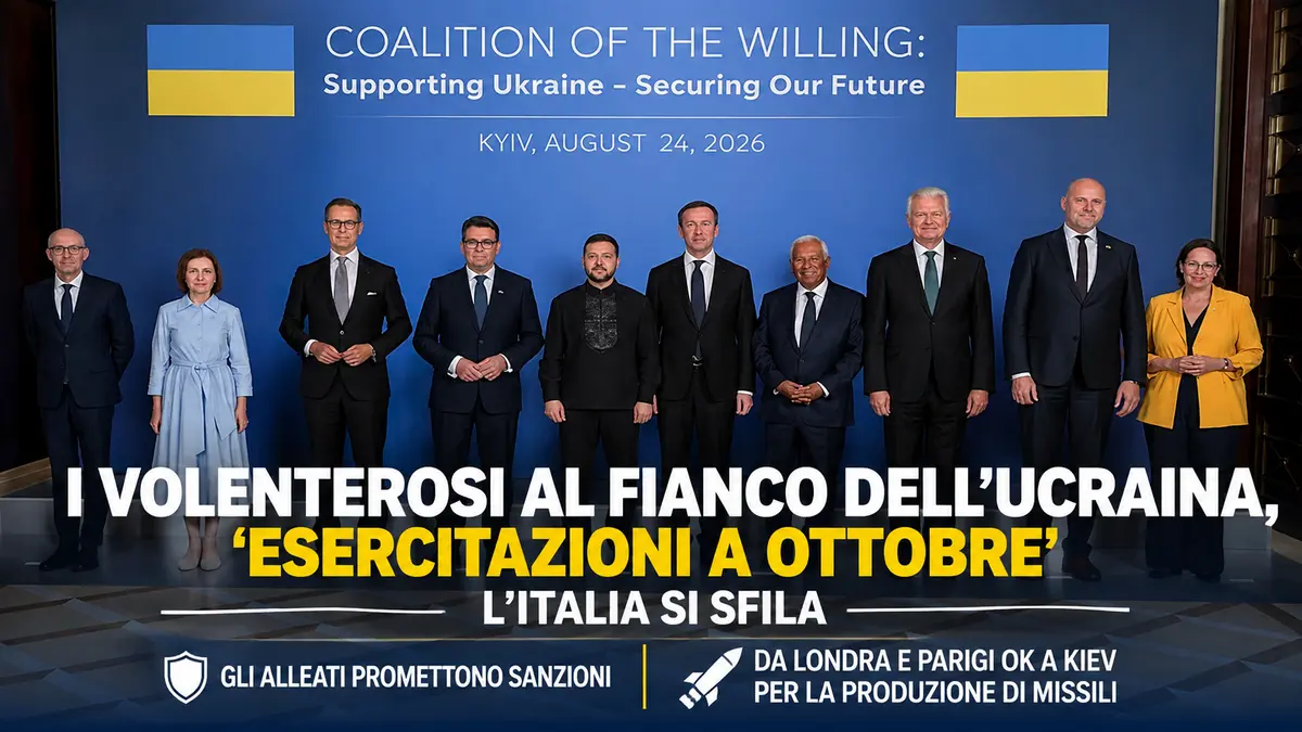Ucraina, i Volenterosi accelerano sulla sicurezza: esercitazioni in autunno, l’Italia non parteciperà
