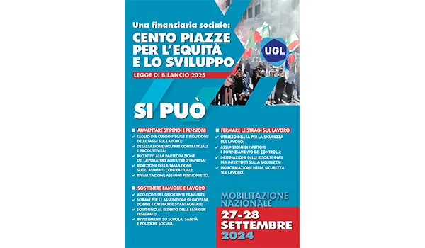 UGL Calabria: 27 settembre - Mobilitazione Regionale per l'Equità e lo Sviluppo nelle province Calabresi