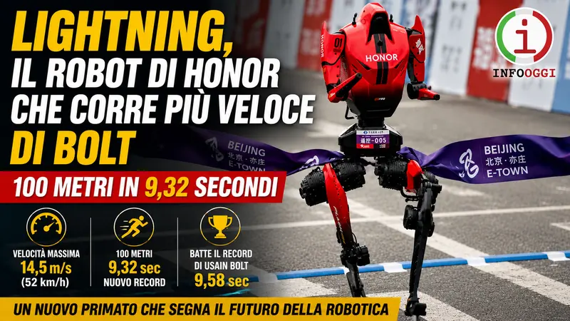 Lightning, il robot di Honor che corre più veloce di Bolt: 100 metri in 9,32 secondi