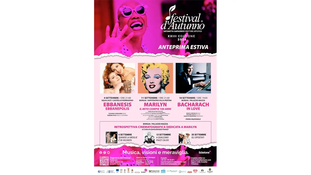 Grande attesa per l’anteprima del Festival d’Autunno: settembre con le Ebbanesis e il tributo a Marilyn e Bacharach
