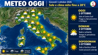 Meteo Italia, ottobre parte con sole e caldo fino a 29 gradi e una possibile svolta dal 7