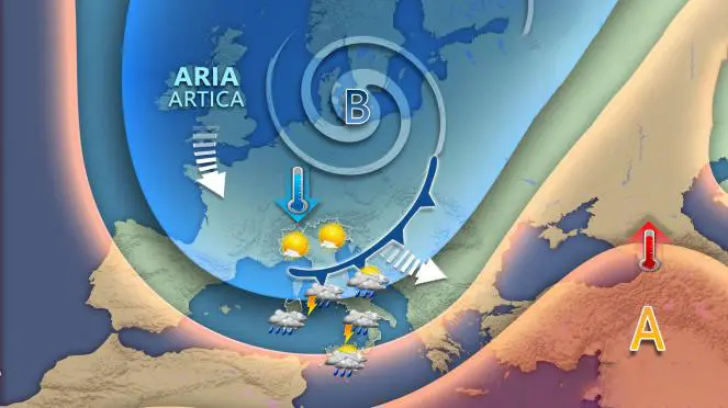 Previsioni maltempo in arrivo: piogge, temporali e neve sulle Alpi