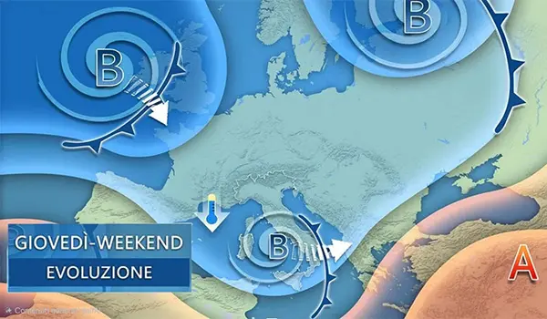 Allerta meteo in Italia: maltempo insistente fino al weekend tra piogge, temporali e venti forti