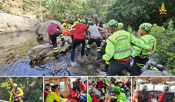 Escursionista precipita in un dirupo a Roccaforte del Greco, decisivo l'intervento dell'elicottero Drago dei Vvf
