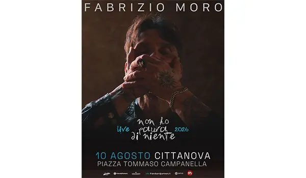 Fabrizio Moro in concerto il 10 agosto a Cittanova