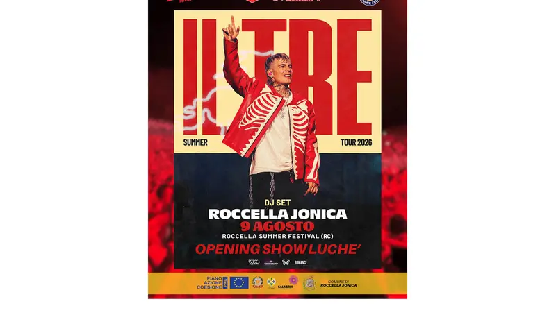 Roccella Summer Festival 2026, il 9 agosto sul palco del Teatro al Castello per la data di Luchè ci sarà anche l’opening de Il Tre