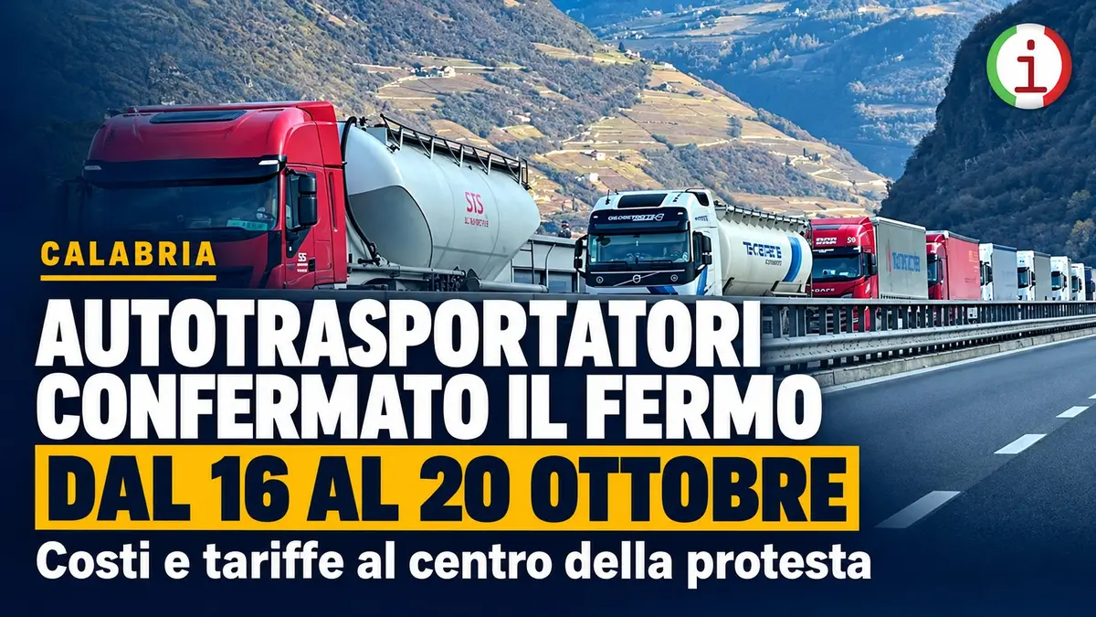 Autotrasporto in Calabria fermo dal 16 al 20 ottobre imprese in difficoltà tra costi e tariffe