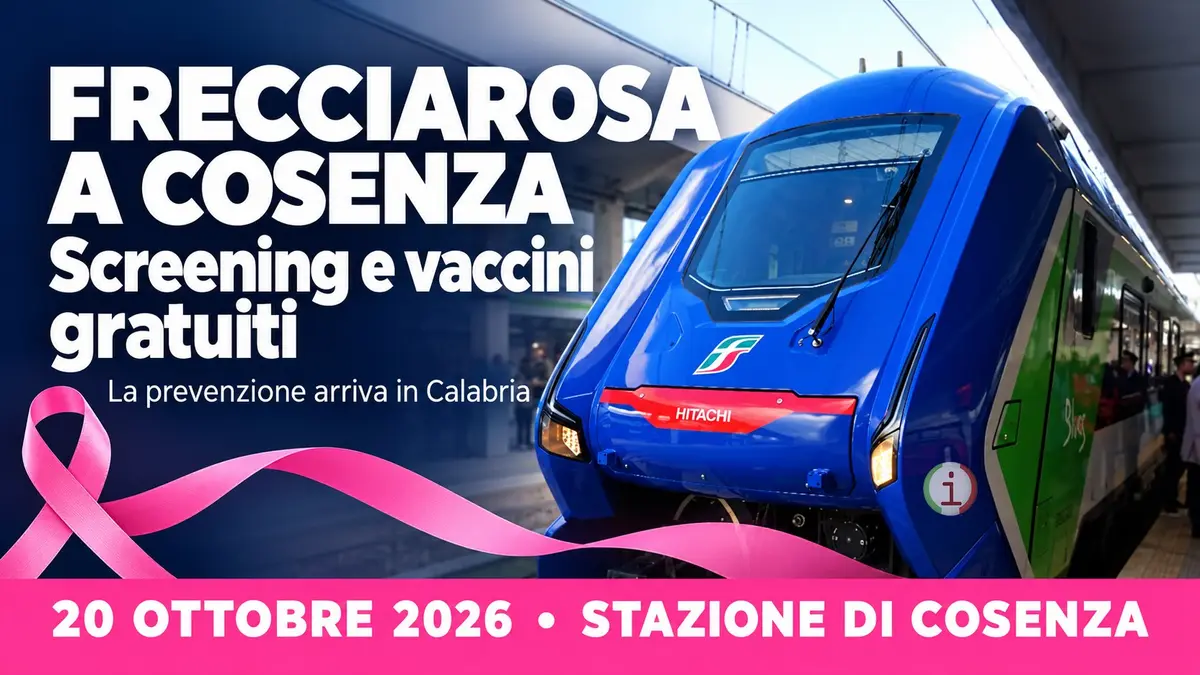 Frecciarosa a Cosenza il 20 ottobre con screening e vaccini gratuiti in stazione