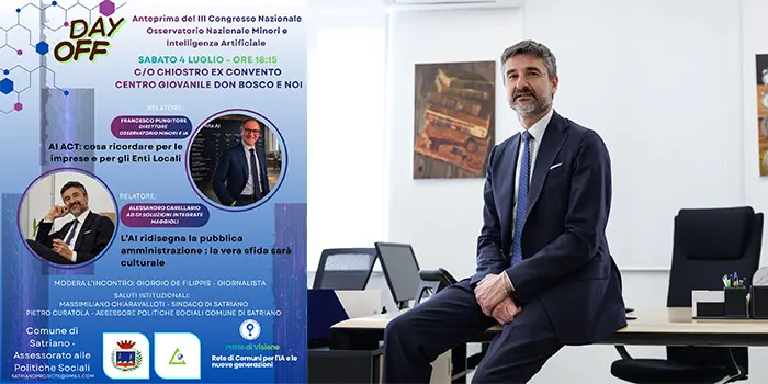 Satriano, “Day Off” sull’intelligenza artificiale: Alessandro Carellario, amministratore delegato di Soluzioni Integrate Maggioli, interverrà sul tema del rapporto tra intelligenza artificiale e pubblica amministrazione