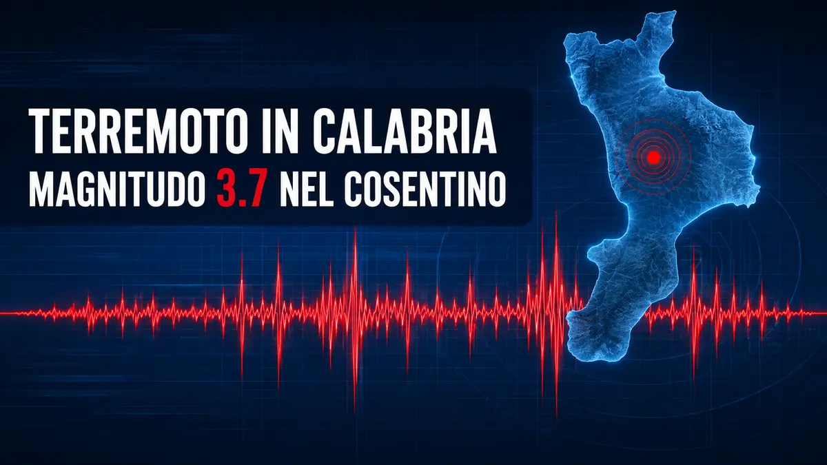 Terremoto in Calabria, magnitudo 3.7 tra Castiglione Cosentino e Cosenza