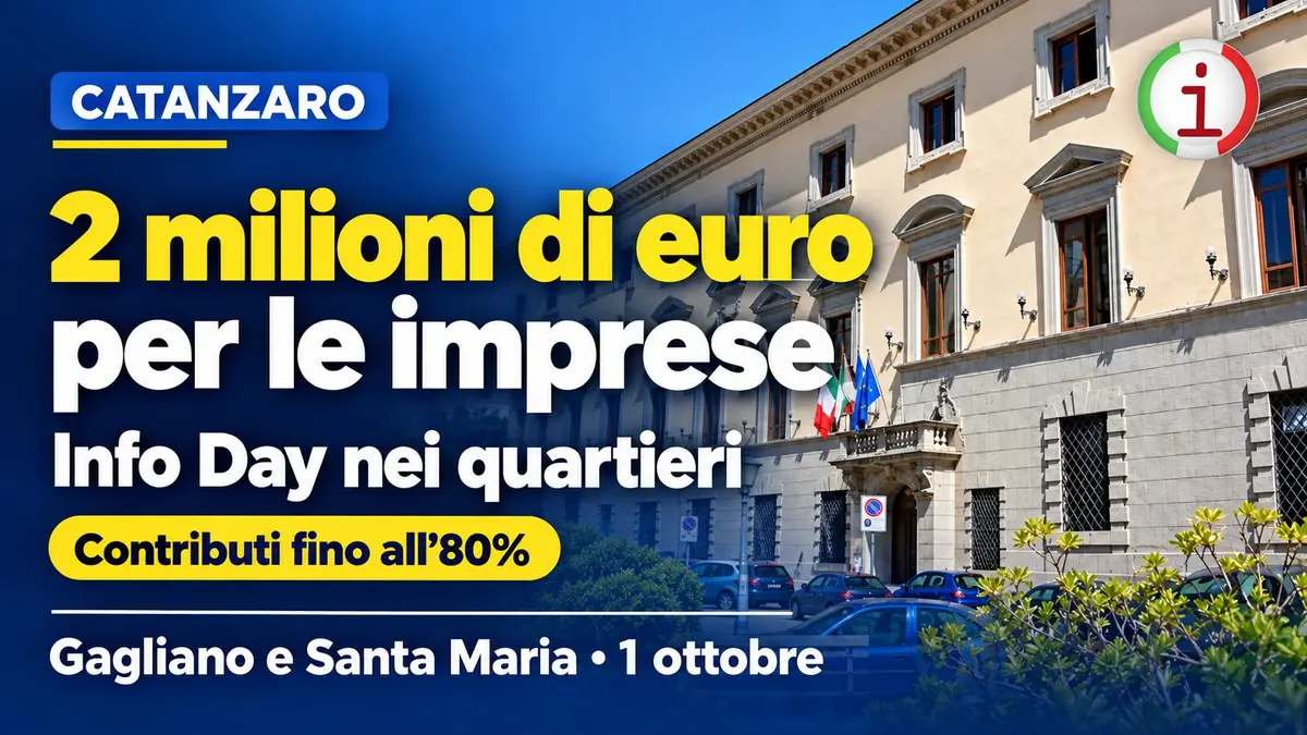 Catanzaro, incentivi alle imprese: ecco gli incontri di oggi a Gagliano e Santa Maria