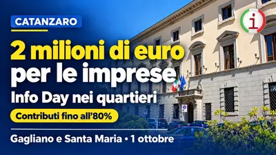Catanzaro, incentivi alle imprese: ecco gli incontri di oggi a Gagliano e Santa Maria