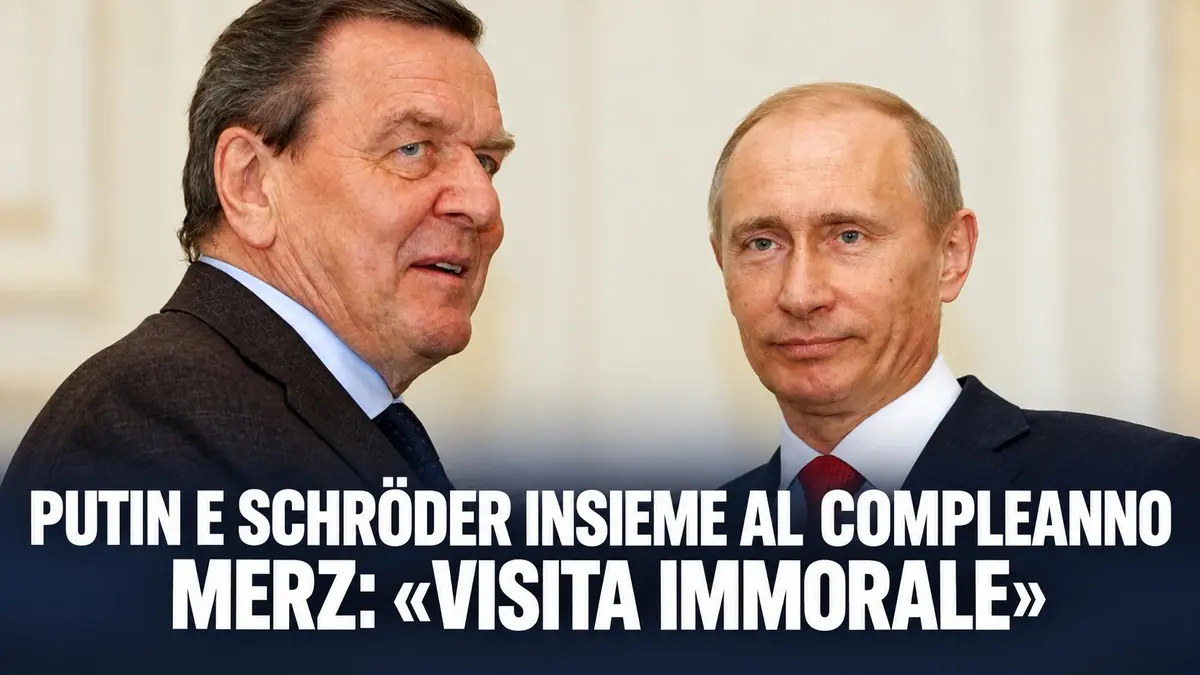Putin e Schröder insieme al compleanno: Merz definisce la visita immorale
