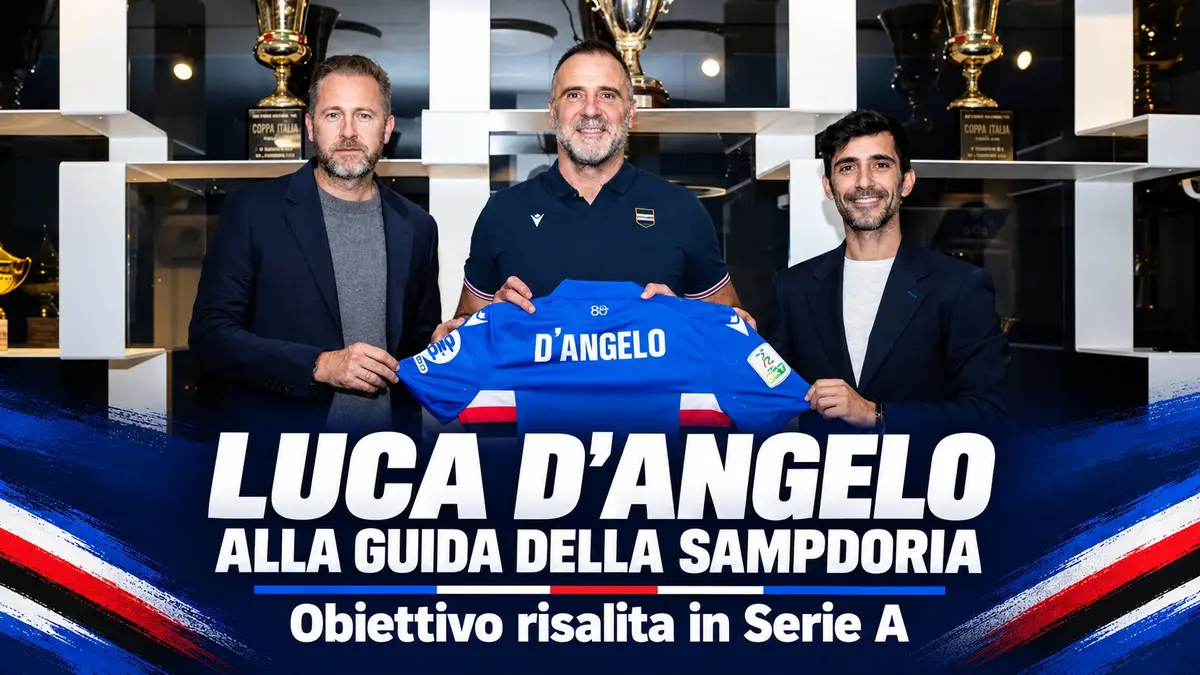 Luca D'Angelo alla guida della Sampdoria per la risalita in Serie A