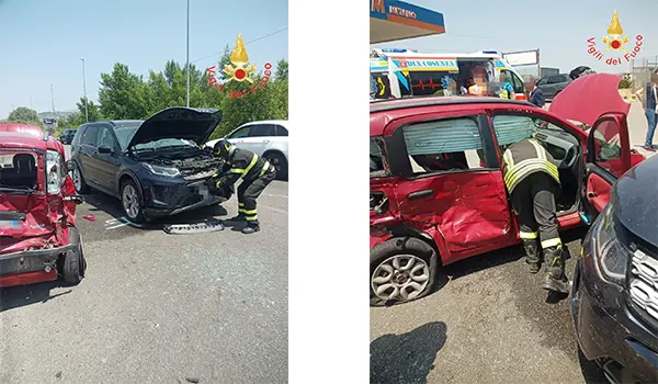 Incidente a Rende: scontro tra tre auto, quattro feriti di cui uno grave