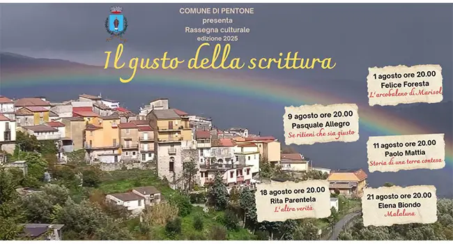 Cultura e territorio: il Sindaco Vincenzo Marino presenta “Il gusto della scrittura”, la rassegna estiva di Pentone