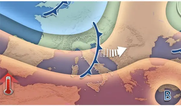 Perturbazione atlantica sull’Italia: piogge e temporali in arrivo, maltempo verso il Centro-Sud